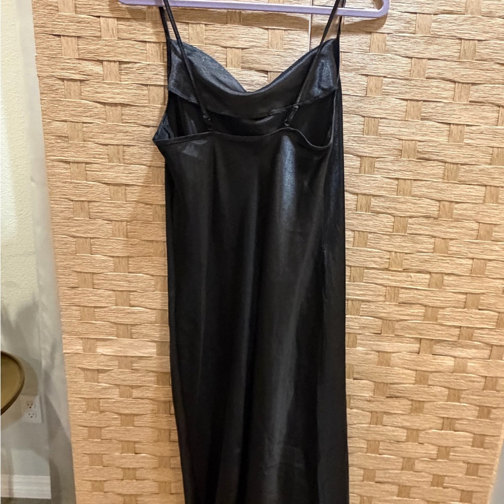 BEBE NWOT SATIN COWL NECK SLIP MIDI DRESS size M Quiet Luxury Minimalist - Picture 5 of 5